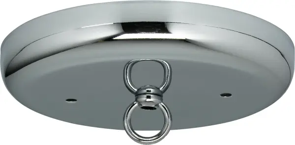 Contemporary Canopy Kit - Chrome Finish - 5" Diameter - 7/16" Center Hole - 2-8/32 Bar Holes - Includes Hardware - 10lbs Max