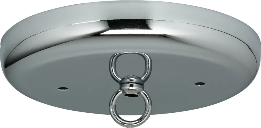 Contemporary Canopy Kit - Chrome Finish - 5" Diameter - 7/16" Center Hole - 2-8/32 Bar Holes - Includes Hardware - 10lbs Max - Image 1
