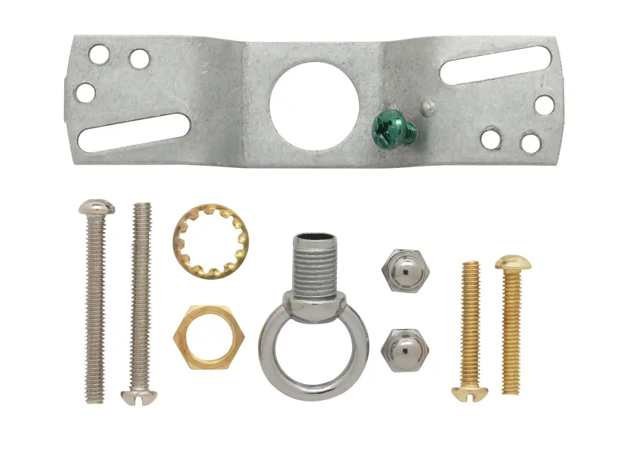 Contemporary Canopy Kit - Chrome Finish - 5" Diameter - 7/16" Center Hole - 2-8/32 Bar Holes - Includes Hardware - 10lbs Max - Image 2