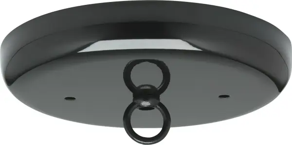Contemporary Canopy Kit - Black Finish - 5" Diameter - 7/16" Center Hole - 2-8/32 Bar Holes - Includes Hardware - 10lbs Max
