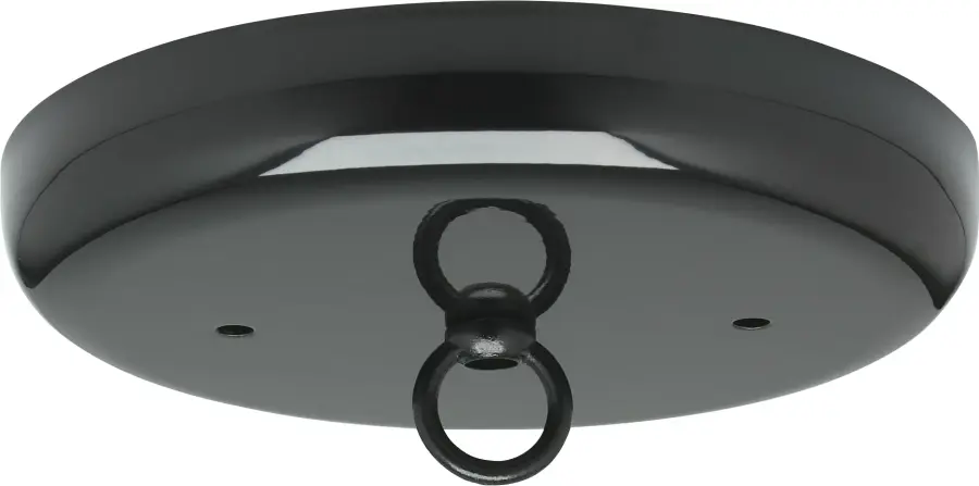 Contemporary Canopy Kit - Black Finish - 5" Diameter - 7/16" Center Hole - 2-8/32 Bar Holes - Includes Hardware - 10lbs Max - Image 1