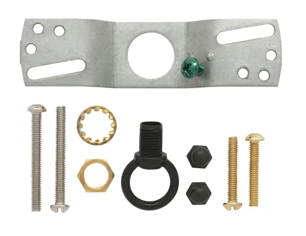 Contemporary Canopy Kit - Black Finish - 5" Diameter - 7/16" Center Hole - 2-8/32 Bar Holes - Includes Hardware - 10lbs Max - alternate view
