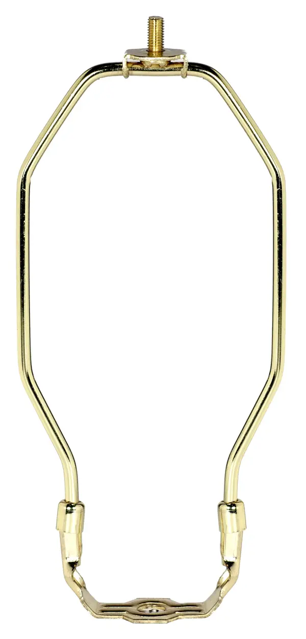 Heavy Duty Harp - Polished Brass Finish - 8" Height - 1/8 IP Saddle - 1/4-27 Thread - 125 Carton