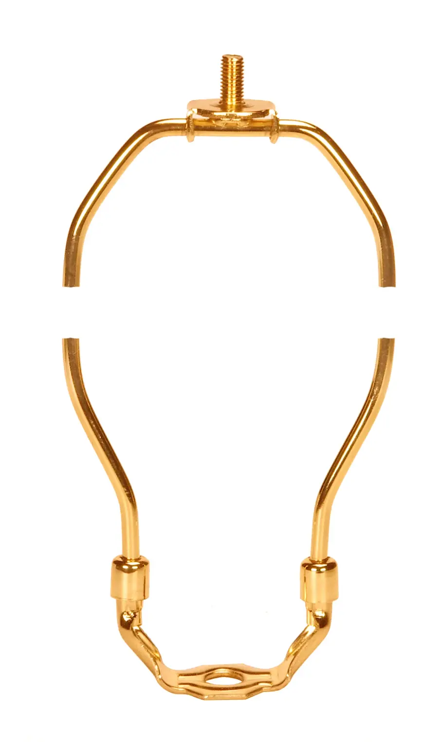 Heavy Duty Harp - Polished Brass Finish - 9" Height - 1/8 IP Saddle - 1/4-27 Thread - 125 Carton
