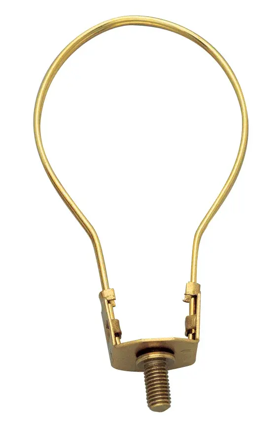 Bulb Clip - 1/4-27 - 3-5/8" Height - 2-1/8" Diameter - Medium Base - Brass Plated Finish