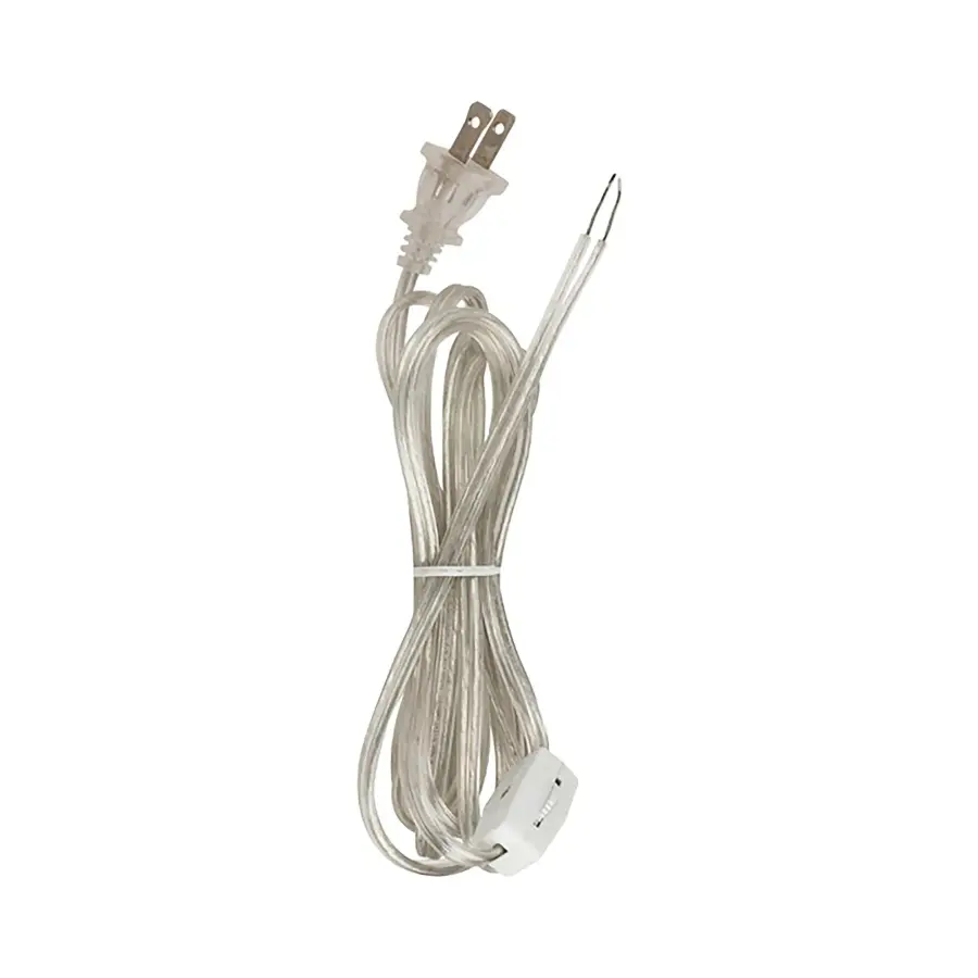 8 Ft. Cord Sets with Line Switches All Cord Sets - Molded Plug Tinned tips 3/4" Strip with 2" Slit Switch 24" From Free End 36" Hank - 200 Ctn