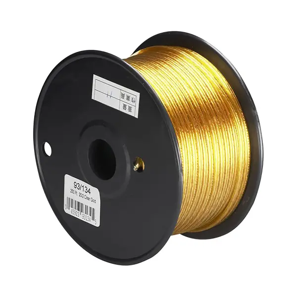 Lamp And Lighting Bulk Wire - 20/2 SPT-1 105C Wire - 250 Foot/Spool - Clear Gold
