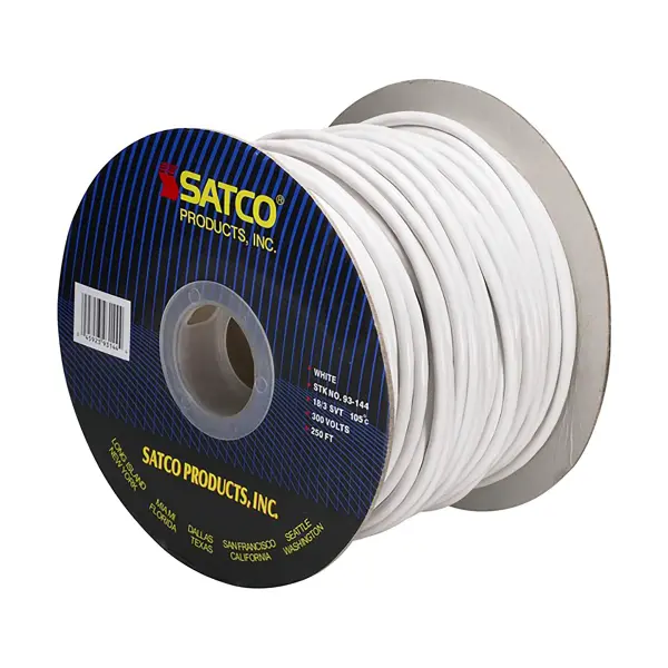 Pulley Bulk Wire - 18/3 SVT 105C Pulley Cord - 250 Foot/Spool - White