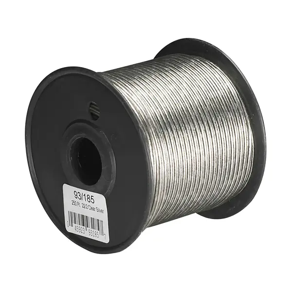 Lamp And Lighting Bulk Wire - 22/2 SPT-1 105C - 250 Foot/Spool - Clear Silver