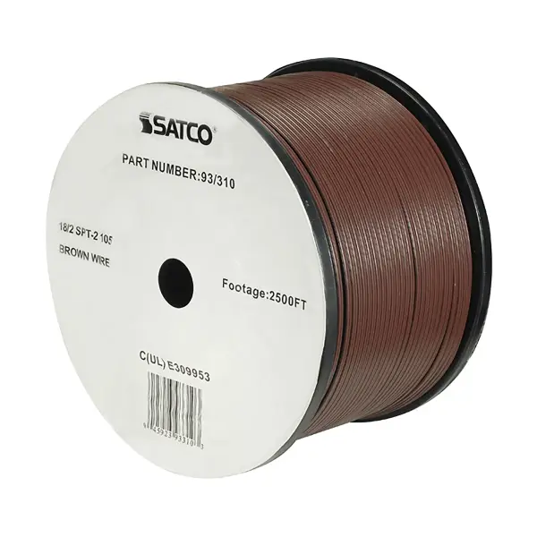 Lamp And Lighting Bulk Wire - 18/2 SPT-2 105C - 2500 Foot/Reel - Brown