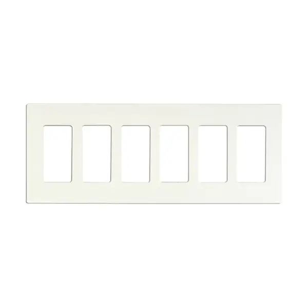 Wallplate For Dimmers And Sensors - 6-Gang - White Finish - Lutron