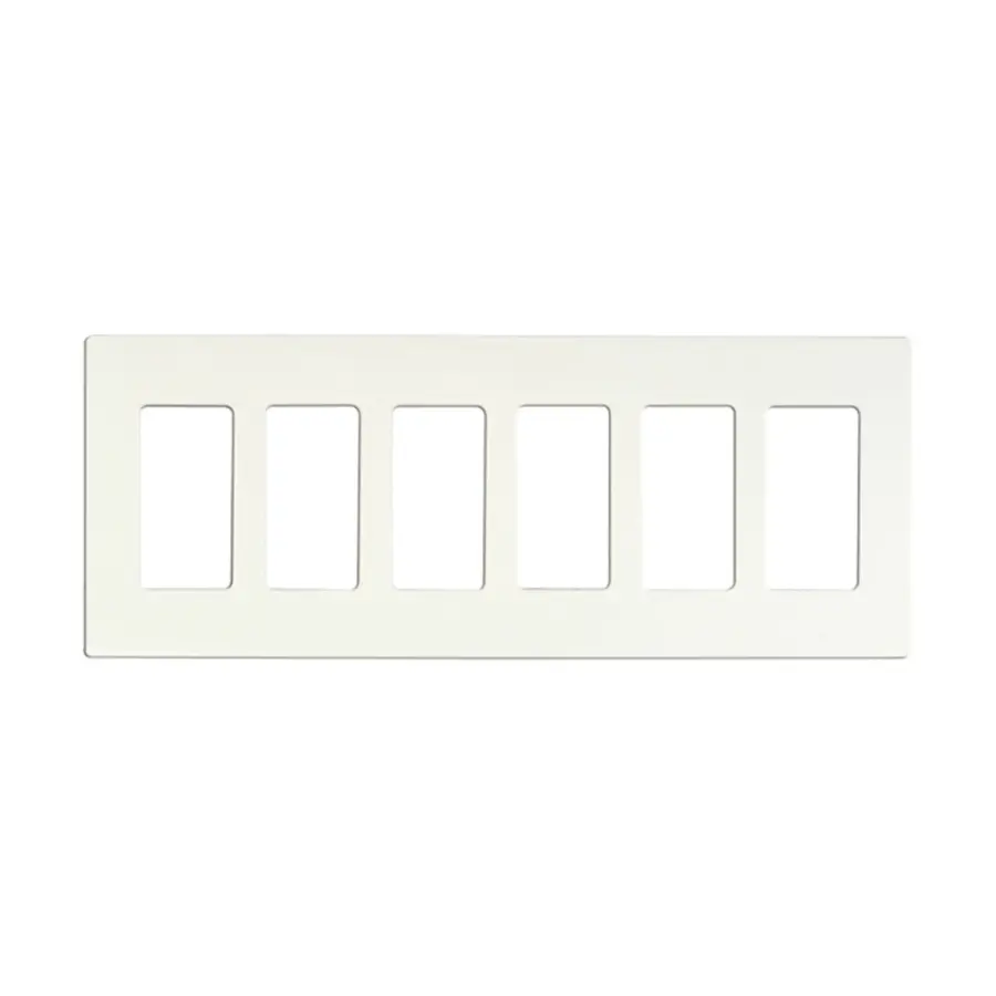 Wallplate For Dimmers And Sensors - 6-Gang - White Finish - Lutron