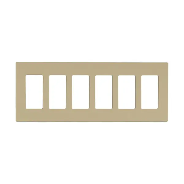 Wallplate For Dimmers And Sensors - 6-Gang - Ivory Finish - Lutron