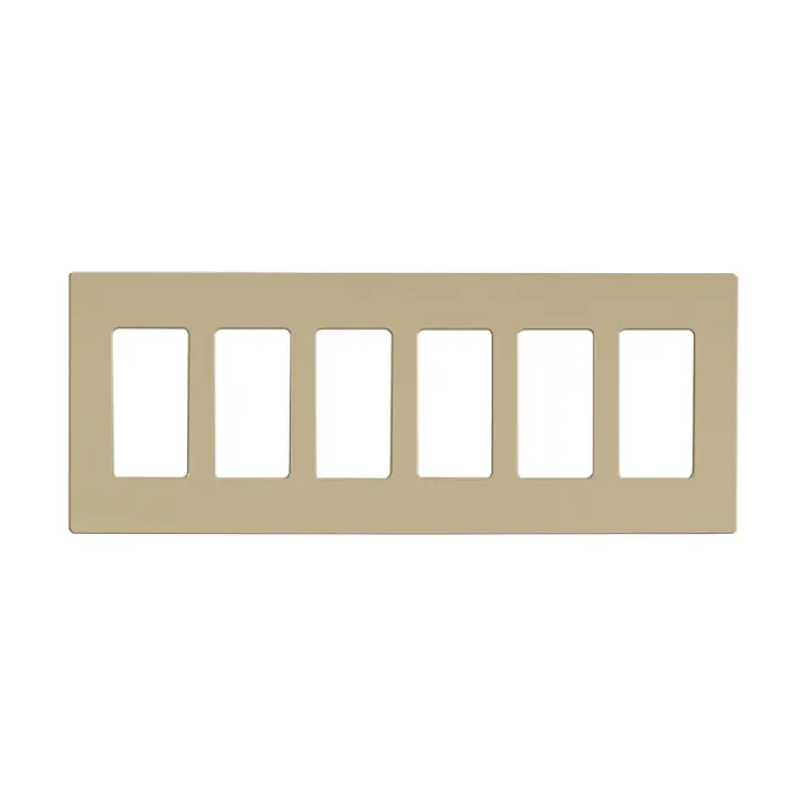 Wallplate For Dimmers And Sensors - 6-Gang - Ivory Finish - Lutron