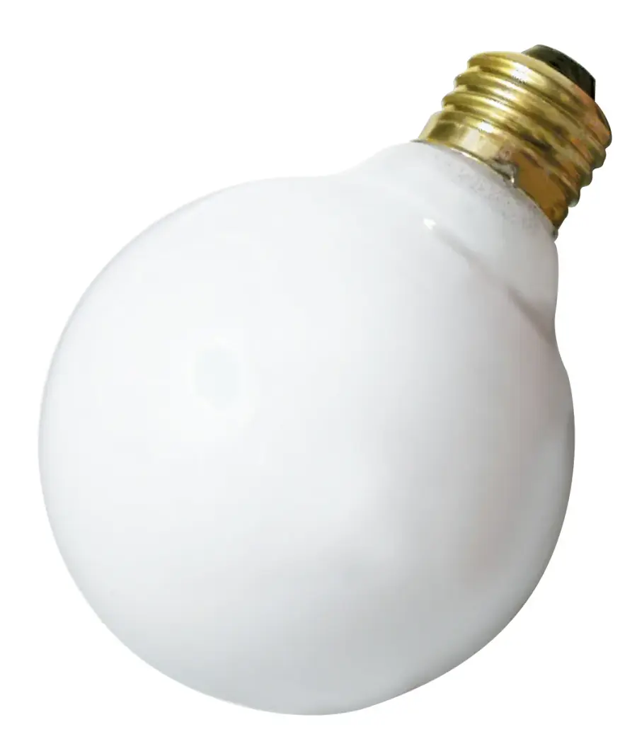 25 Watt G25 Incandescent - Gloss White - 3000 Average rated hours - 160 Lumens - Medium base - 130 Volt