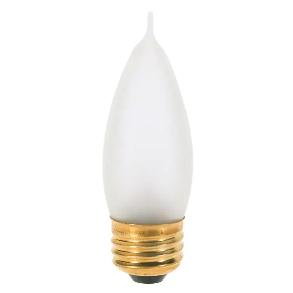 25 Watt CA10 Incandescent - Frost - 2500 Average rated hours - 200 Lumens - Medium base - 130 Volt