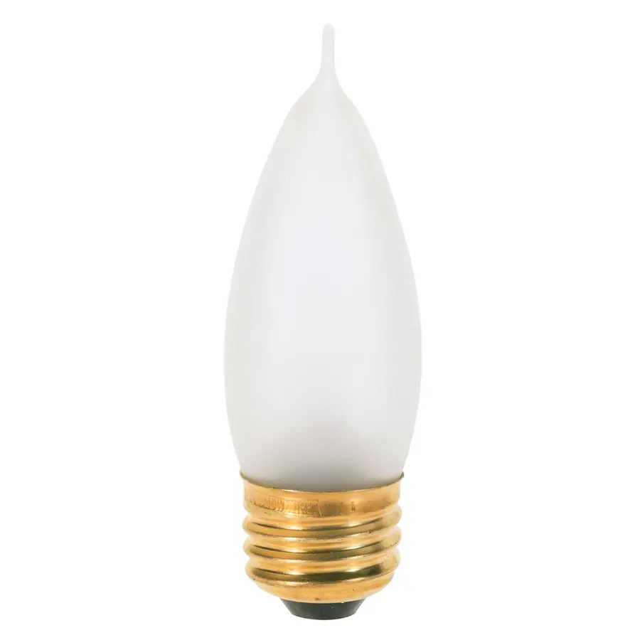 25 Watt CA10 Incandescent - Frost - 2500 Average rated hours - 200 Lumens - Medium base - 130 Volt