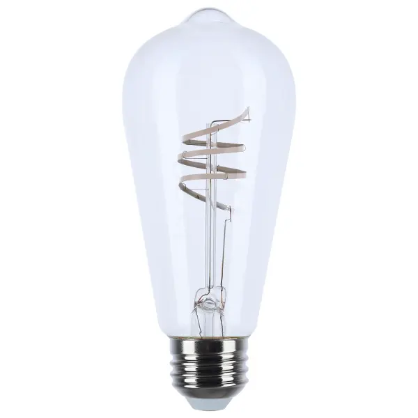 6 Watt LED - Reminiscent - Flex Gray Coil Filament - ST19 - Medium Base - 2700K CCT - Clear - 120 Volt - Image 4