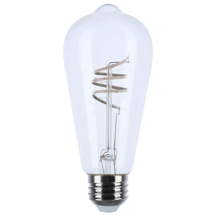 6 Watt LED - Reminiscent - Flex Gray Coil Filament - ST19 - Medium Base - 2700K CCT - Clear - 120 Volt - Image 4