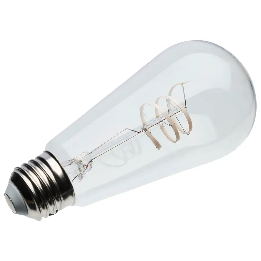 6 Watt LED - Reminiscent - Flex Gray Coil Filament - ST19 - Medium Base - 2700K CCT - Clear - 120 Volt - Image 6