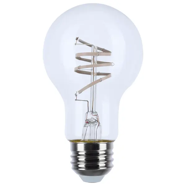 6 Watt LED - Reminiscent - Flex Gray Coil Filament - A19 - Medium Base - 2700K CCT - Clear - 120 Volt - Image 4