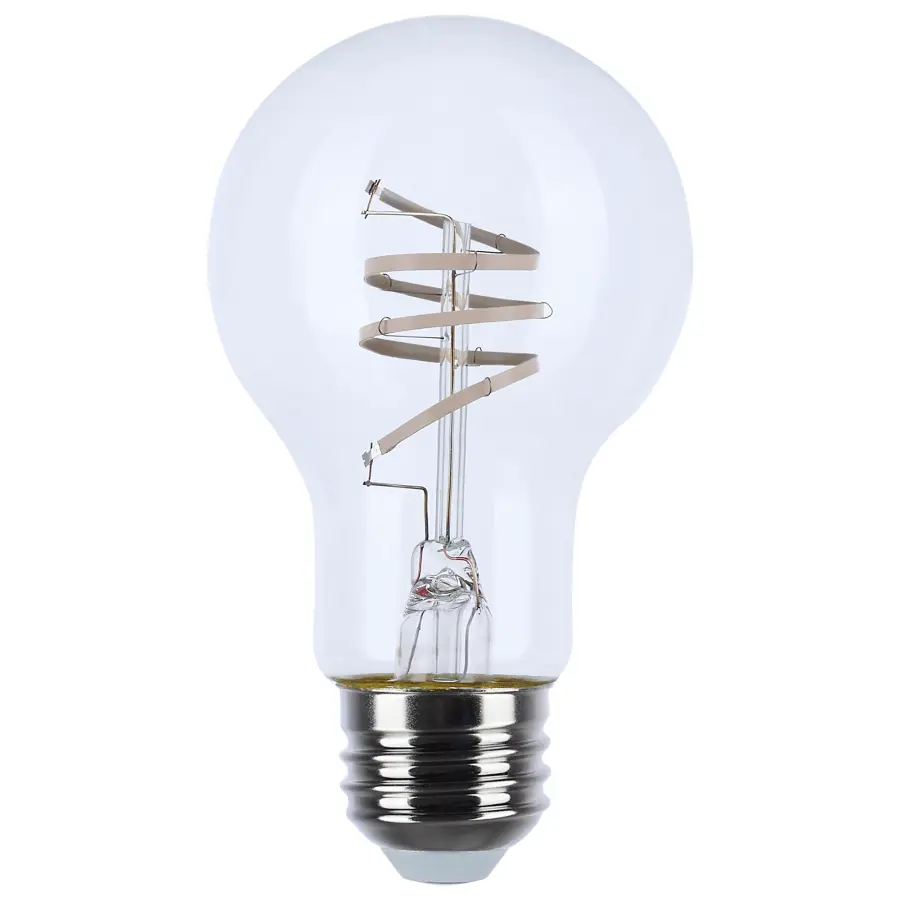 6 Watt LED - Reminiscent - Flex Gray Coil Filament - A19 - Medium Base - 2700K CCT - Clear - 120 Volt - Image 4