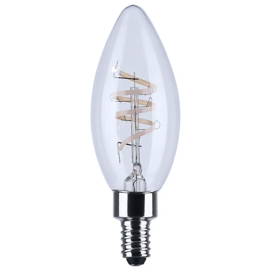 4 Watt B11 LED - Reminiscent - Flex Gray Coil Filament - E12 Base - 2700K - 120 Volt - 2 Pack - Image 1