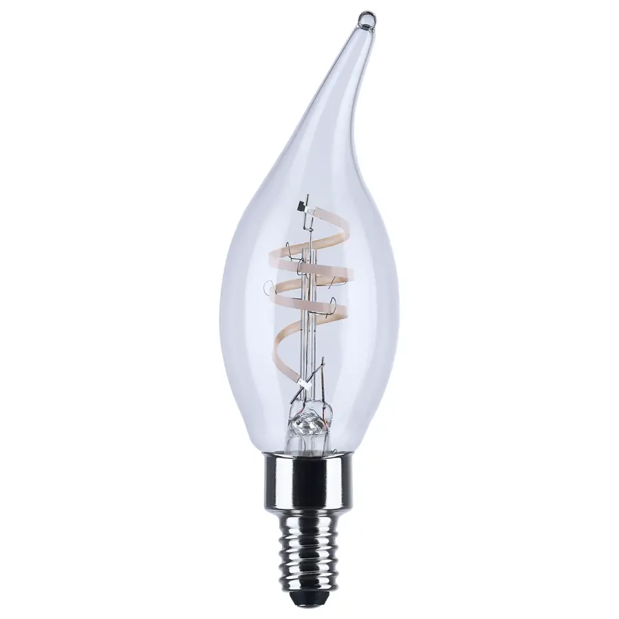 4 Watt CA11 LED - Reminiscent - Flex Gray Coil Filament - E12 Base - 2700K - 120 Volt - 2 Pack - Image 1
