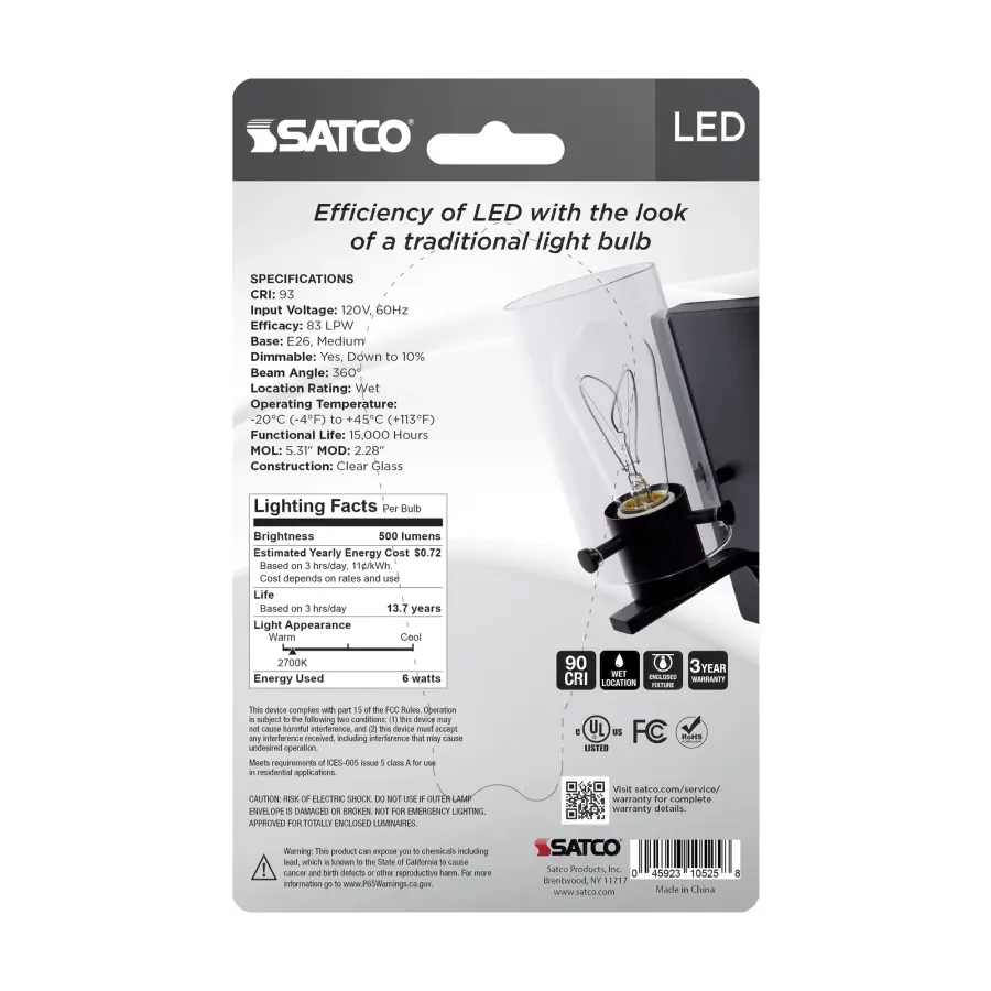 6 Watt LED - Reminiscent - Flex Gray Filament - ST19 Loop - Medium Base - 2700K CCT - Clear - 120 Volt - Image 2