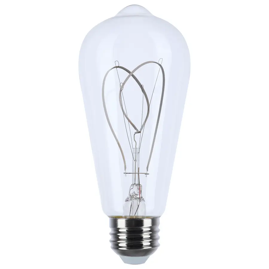 6 Watt LED - Reminiscent - Flex Gray Filament - ST19 Loop - Medium Base - 2700K CCT - Clear - 120 Volt - Image 4