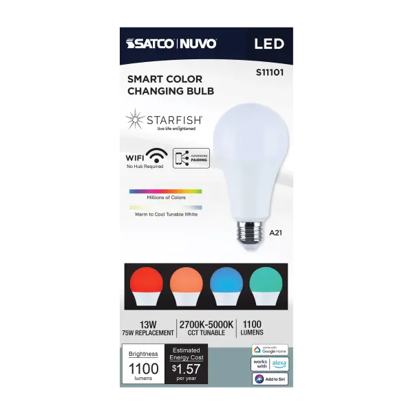 Starfish - 13 Watt LED A21 - 2700K-5000K RGBTW - Medium Base - 120 Volt - Image 19