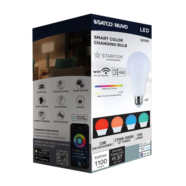 Starfish - 13 Watt LED A21 - 2700K-5000K RGBTW - Medium Base - 120 Volt - Image 23