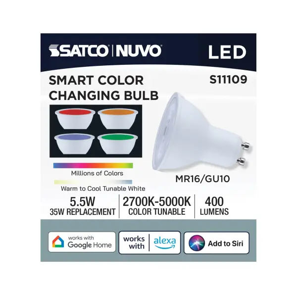 Starfish - 5.5 Watt LED MR16 - 2700K-5000K RGBTW - Bi Pin GU10 Base - 120 Volt - Image 8