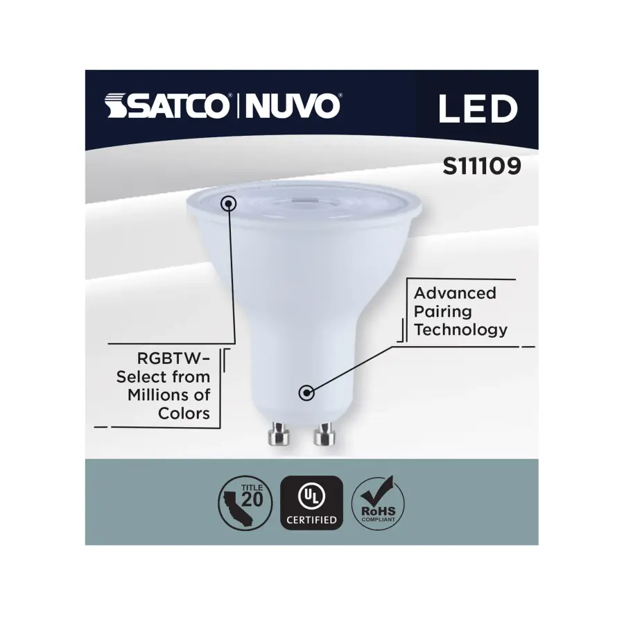 Starfish - 5.5 Watt LED MR16 - 2700K-5000K RGBTW - Bi Pin GU10 Base - 120 Volt - Image 9