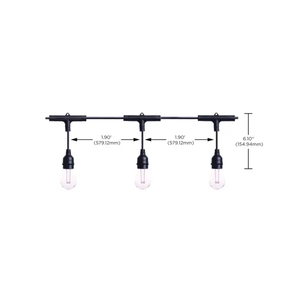 Starfish - 24 Foot LED String Light - 12-S14 Lamps - IOT - RGBTW - Black - 120 Volt - Image 7