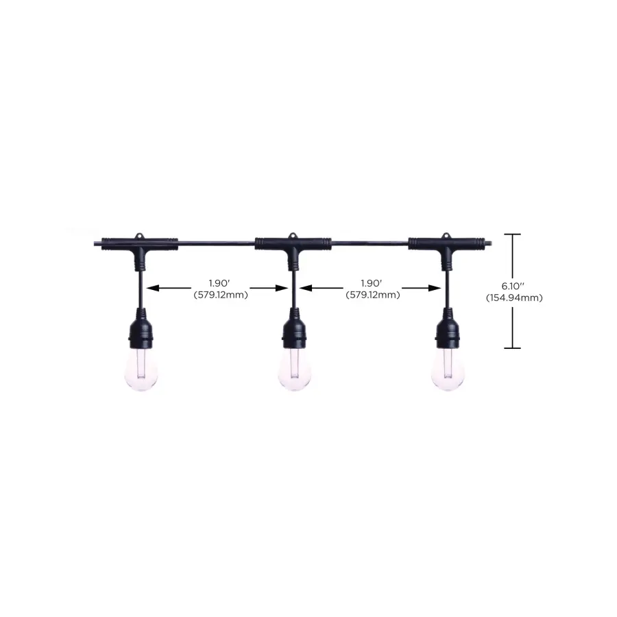 Starfish - 24 Foot LED String Light - 12-S14 Lamps - IOT - RGBTW - Black - 120 Volt - Image 7