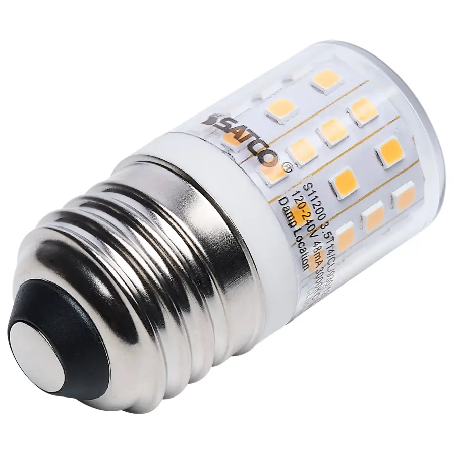 3.5 Watt T14 LED - 3000K CCT - Medium Base - Clear Finish - Appliance Lamp - 120-240 Volt - Image 2