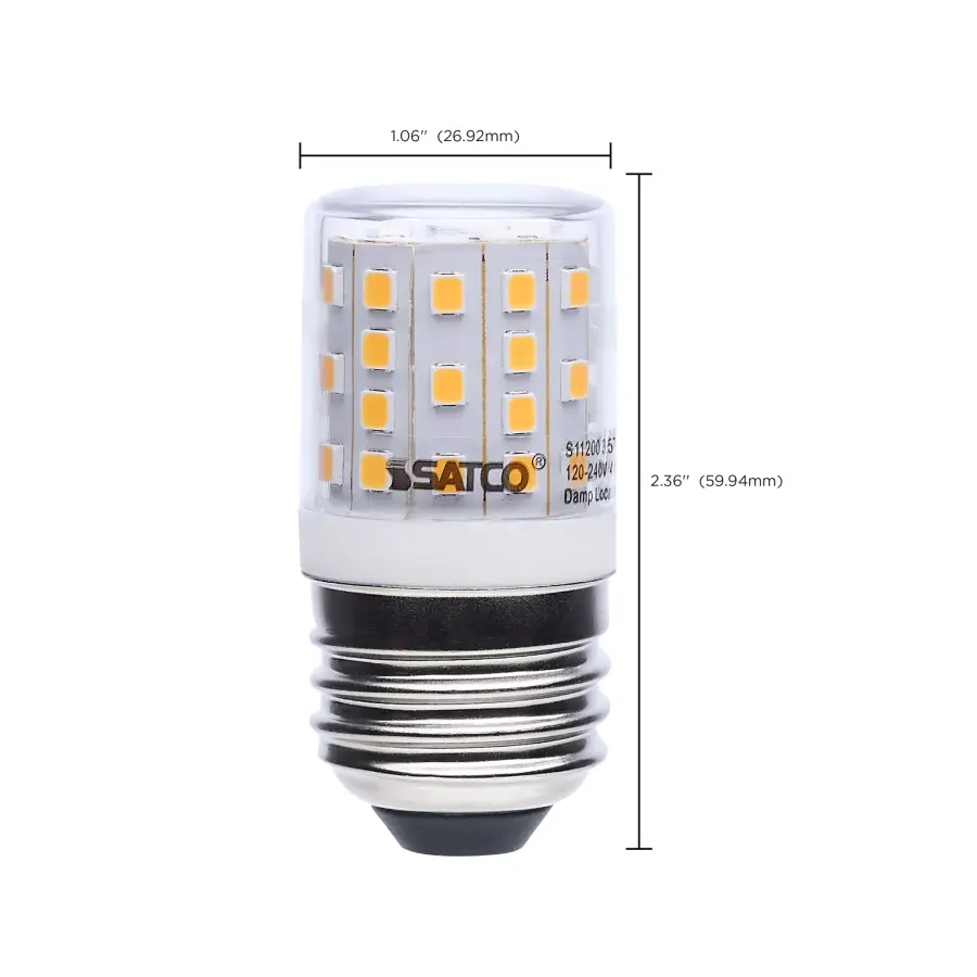 3.5 Watt T14 LED - 3000K CCT - Medium Base - Clear Finish - Appliance Lamp - 120-240 Volt - Image 5