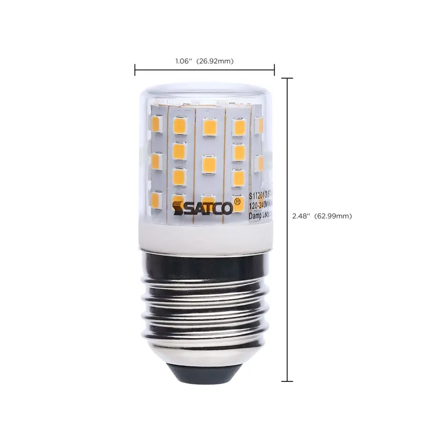 3.5 Watt T14 LED - 3000K CCT - European Medium Base - Clear Finish - Appliance Lamp - 120-240 Volt - Image 5