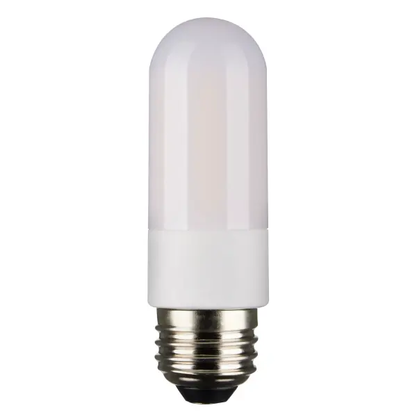 Our new energy-saving 8-watt tubular LED bulbs replace standard 75-watt halogen bulbs for the same beautiful light but at a lesser cost. This beautiful, frosted design makes this an ideal lighting choice for wall sconces, pendant lighting, desk lamps, display cases, art piece accenting and so much more. Place these lamps wherever you want to create a cozy, comfortable, and serene atmosphere for everyone to enjoy.