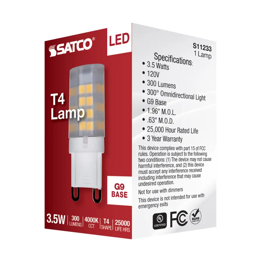 3.5 Watt - JCD LED - Frost - 4000K - G9 Base - 120 Volt - Image 8
