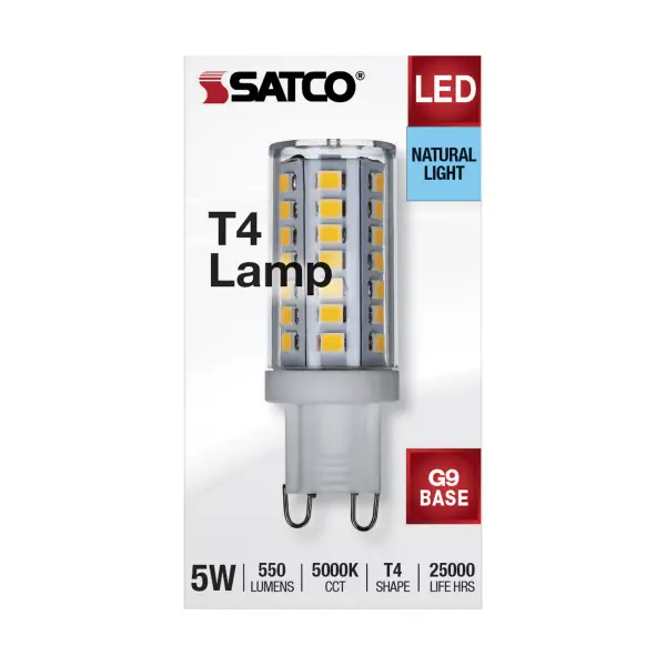 5 Watt G9 LED - Clear - 5000K - T4 Shape - 120 Volt - Image 3