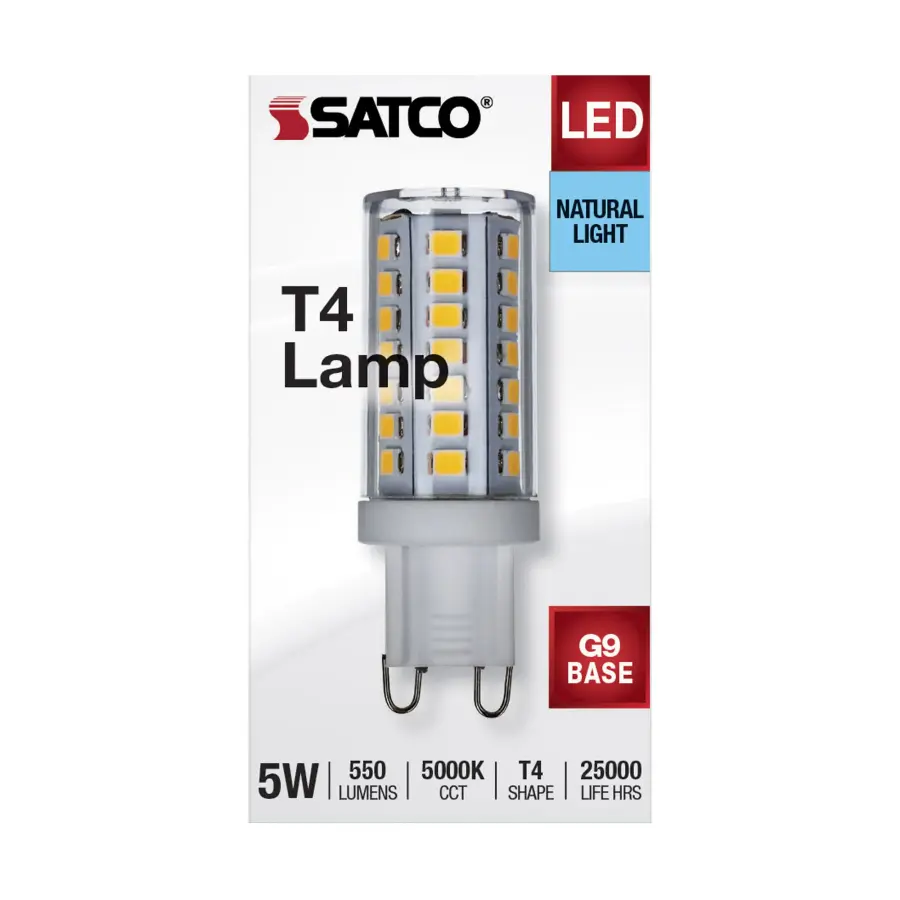 5 Watt G9 LED - Clear - 5000K - T4 Shape - 120 Volt - Image 3