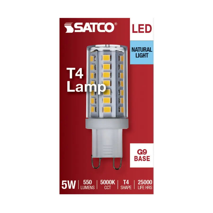 5 Watt G9 LED - Clear - 5000K - T4 Shape - 120 Volt - Image 4