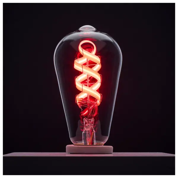 SATCO NUVO's STARFISH SMART technology color changing light bulbs feature an eye-catching RGBTW decorative ribbon filament that is beautifully showcased through the clear glass bulb. Available in A19, ST19, and B11 bulb types with both medium E26 and a candelabra E12 base, these bulbs offer flexibility for a range of fixtures. With tunable white options from a warm 2700K to a crisp 5000K and access to millions of vibrant RGB colors, they create the perfect ambiance for any space. Fully dimmable and controlled via the Starfish Smart app, users can easily customize lighting scenes and enjoy dynamic color effects. These bulbs seamlessly blend classic design with modern smart capabilities. Our elegant bulbs are also compatible with Siri, Alexa, Google Home, and SmartThings so they can be easily incorporated into your smart home. - alternate view