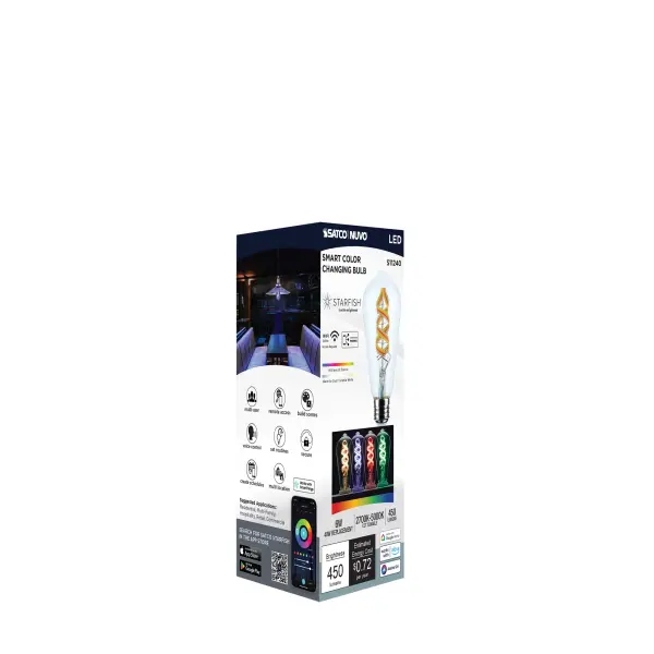 6 Watt - ST19 LED - 2700K-5000K RGB/Tunable White - Starfish IOT - Clear - Medium Base - 120 Volt - Image 10