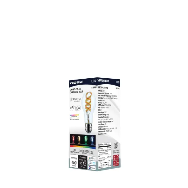 6 Watt - A19 LED - 2700K-5000K RGB/Tunable White - Starfish IOT - Clear - Medium Base - 120 Volt - Image 10