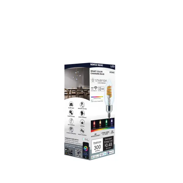 4 Watt - B11 LED - 2700K-5000K RGB/Tunable White - Starfish IOT - Clear - Candelabra Base - 120 Volt - Image 11