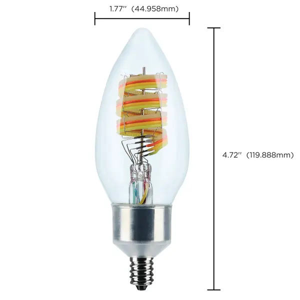 4 Watt - B11 LED - 2700K-5000K RGB/Tunable White - Starfish IOT - Clear - Candelabra Base - 120 Volt - Image 12