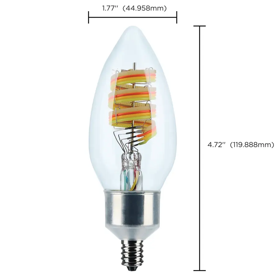 4 Watt - B11 LED - 2700K-5000K RGB/Tunable White - Starfish IOT - Clear - Candelabra Base - 120 Volt - Image 12